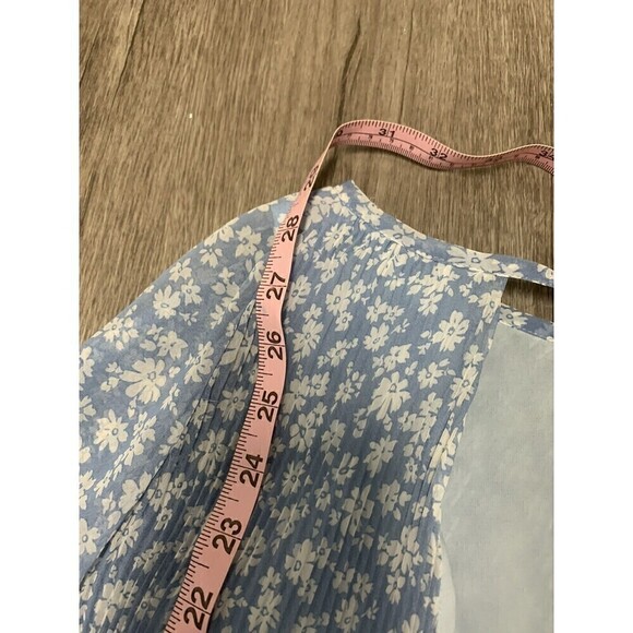 URBANOUTFITTERS Kimchi Dress Size XSmall Blue Light Blue Floral Open Back - Picture 7 of 7